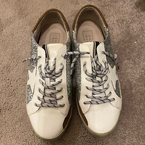 Star sneakers silver sparkle